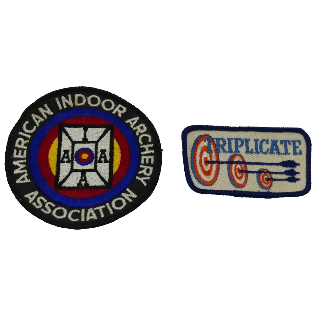Lot of 2 Vintage Archery Patches American Indoor Archery Association AIAA